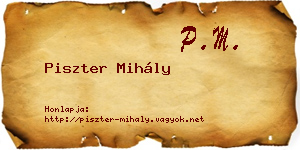 Piszter Mihály névjegykártya